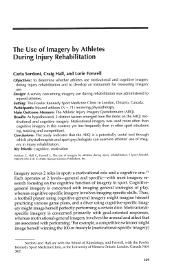 The Use of Imagery by Athletes During Injury Rehabilitation