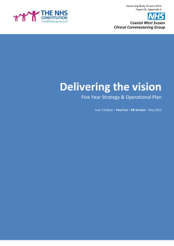 Delivering the vision - Coastal West Sussex CCG