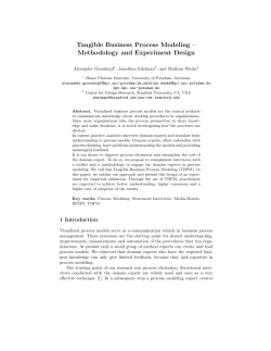 Tangible Business Process Modeling &ndash; Methodology and