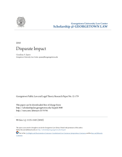 Disparate Impact - Scholarship @ GEORGETOWN LAW
