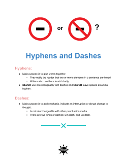 Hyphens and Dashes