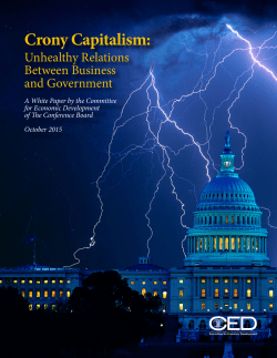 Crony Capitalism - Committee for Economic Development