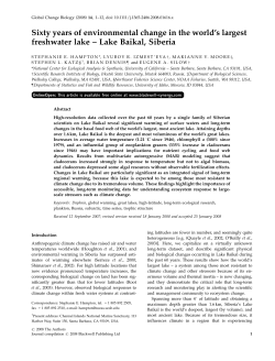 Sixty years of environmental change in the world`s largest freshwater