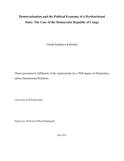 Democratisation and the Political Economy of a Dysfunctional State