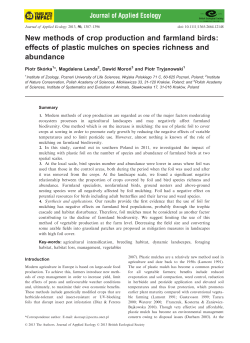 New methods of crop production and farmland birds: effects of
