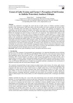 Extent of Gully Erosion and Farmer`s Perception of Soil Erosion in