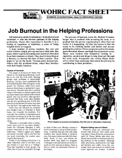 Job Burnout in the Helping Professions