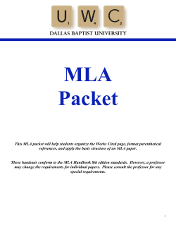 MLA Packet - dbu.edu - Dallas Baptist University