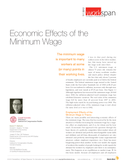 Economic Effects of the Minimum Wage