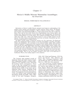 Chapter 13 Mexico`s Middle Miocene Mammalian Assemblages: An