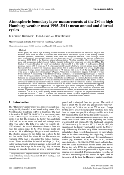 Atmospheric boundary layer measurements at the