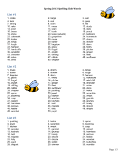 2013 Spelling list