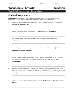 Enlightenment Vocabulary