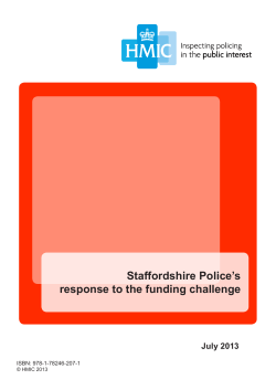 Staffordshire Police`s response to the funding challenge