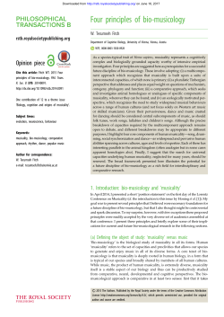 Four principles of bio-musicology - Philosophical Transactions of the