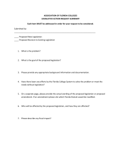 Legislative Issue Request Form. - Association of Florida Colleges