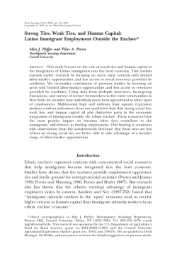 Strong Ties, Weak Ties, and Human Capital: Latino Immigrant