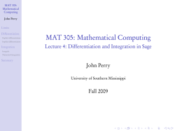 MAT 305: Mathematical Computing
