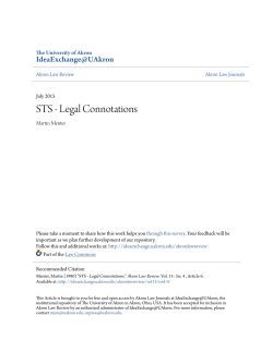 STS - Legal Connotations - IdeaExchange@UAkron
