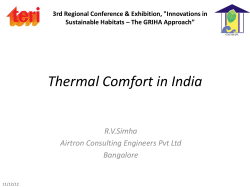 Thermal Comfort in India