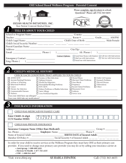 OHI School Based Wellness Program