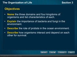 The Organization of Life Section 3 Fungi
