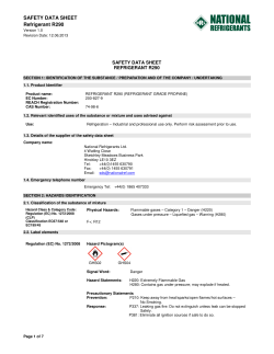 SAFETY DATA SHEET Refrigerant R290