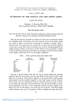 How the foetus is fed - Cambridge University Press