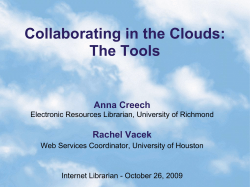 Collaboration Tools in the Cloud