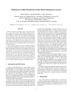 Methods for Conflict Resolution in Policy