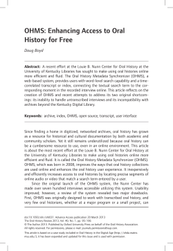 OHMS: Enhancing Access to Oral History for Free