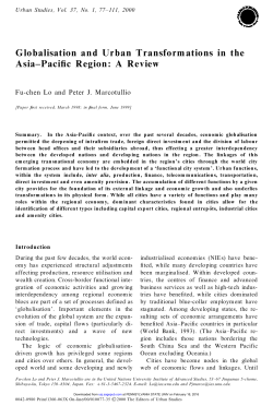 Globalisation and Urban Transformations in the Asia