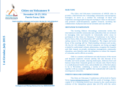 1 st Circu lar, Ju ly 20 15 Cities on Volcanoes 9