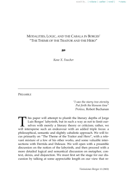 Modalities, Logic, and the Cabala in Borges` &ldquo;The