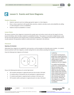 Lesson 5: Events and Venn Diagrams