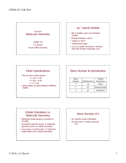 Molecular Geometry sp3 Hybrid Orbitals Other