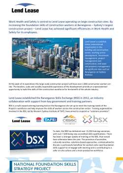 Lend Lease - Department of State Development