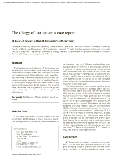 The allergy of toothpaste: a case report