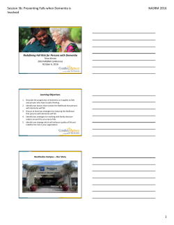 Preventing Falls when Dementia is Involved NASRM