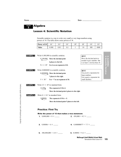 Algebra scientific notation