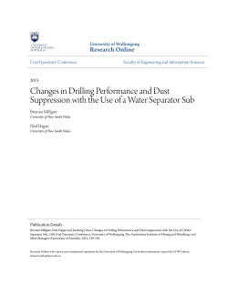 Changes in Drilling Performance and Dust - Research Online