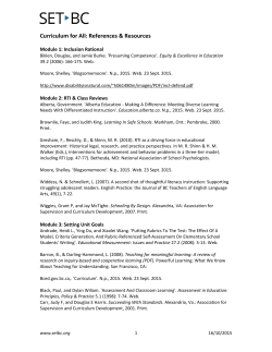 Curriculum for All References - SET-BC