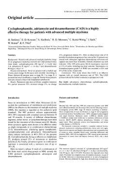Cyclophosphamide, adriamycin and dexamethasone (CAD) is a