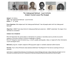 The Underground Railroad &ndash; Local Activists Student Created