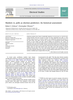 Markets vs. polls as election predictors