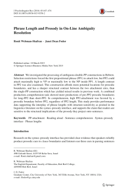 Phrase Length and Prosody in On