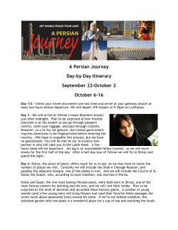 Detailed Tour Itinerary