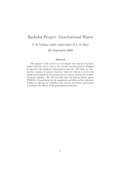 Bachelor Project: Gravitational Waves