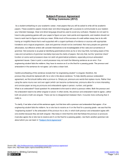 Subject-Pronoun Agreement