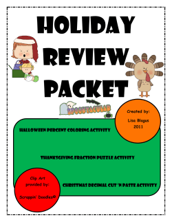 Fractions Decimals Percent XMAS Packet